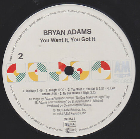 Bryan Adams - You Want It, You Got It (1981)