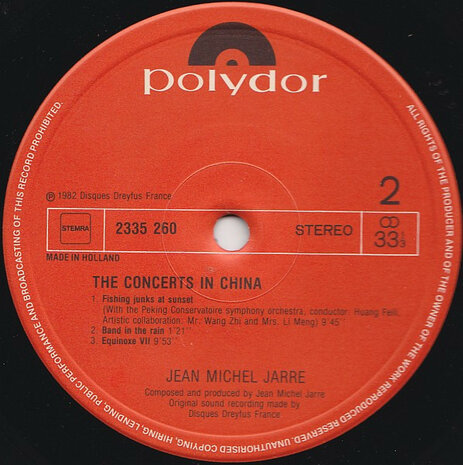 Jean-Michel Jarre - The Concerts In China (1982) (2 x LP)