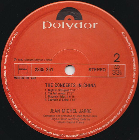 Jean-Michel Jarre - The Concerts In China (1982) (2 x LP)