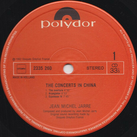 Jean-Michel Jarre - The Concerts In China (1982) (2 x LP)