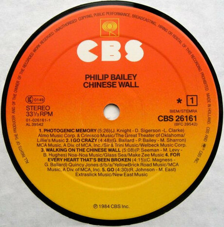 Philip Bailey - Chinese Wall (1984)