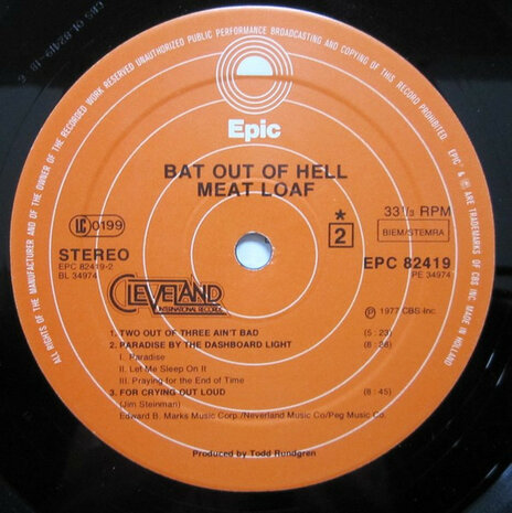 Meat Loaf - Bat Out Of Hell (1977)