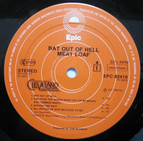 Meat Loaf - Bat Out Of Hell (1977)