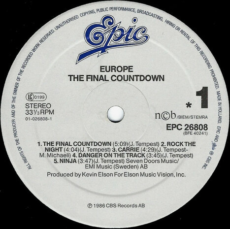 Europe - The Final Countdown (1986)