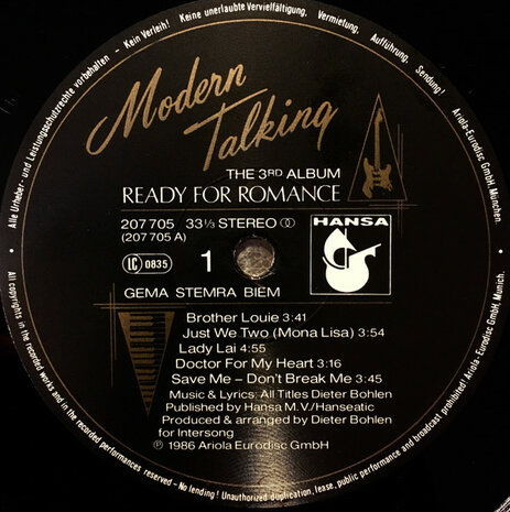 Modern Talking - Ready For Romance - The 3rd Album (1986)