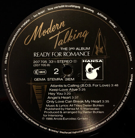 Modern Talking - Ready For Romance - The 3rd Album (1986)