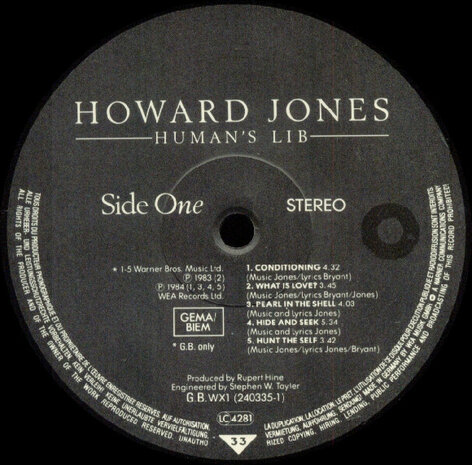 Howard Jones - Human&#039;s Lib (1984)