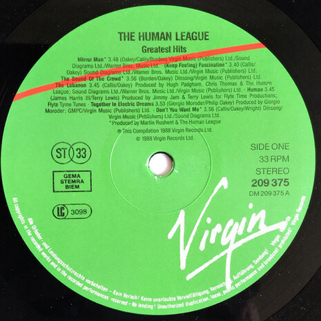 The Human League - Greatest Hits (1988)