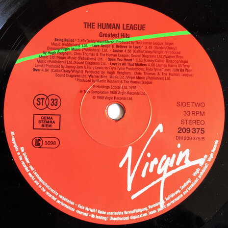 The Human League - Greatest Hits (1988)