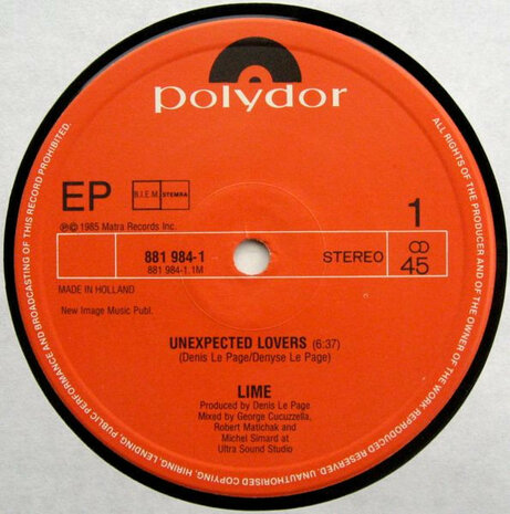 Lime - Unexpected Lovers (1985)