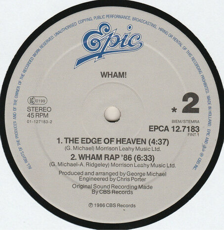 Wham! - The Edge Of Heaven (1986)