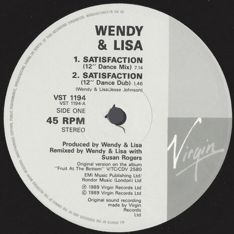 Wendy &amp; Lisa - Satisfaction (1989)