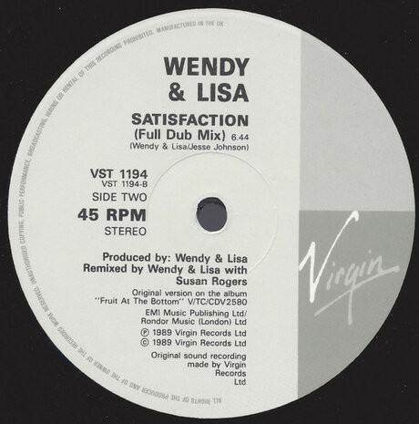 Wendy &amp; Lisa - Satisfaction (1989)