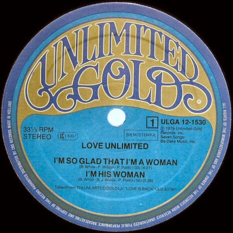 Love Unlimited / Love Unlimited Orchestra - I&#039;m So Glad That I&#039;m A Woman / Vieni Qua Bella Mi (1981)