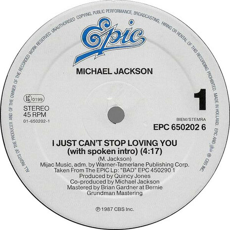 Michael Jackson - I Just Can&#039;t Stop Loving You (1987)