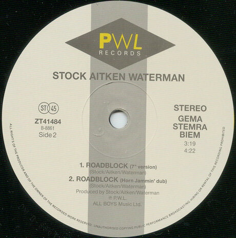 Stock, Aitken &amp; Waterman - Roadblock (1987)