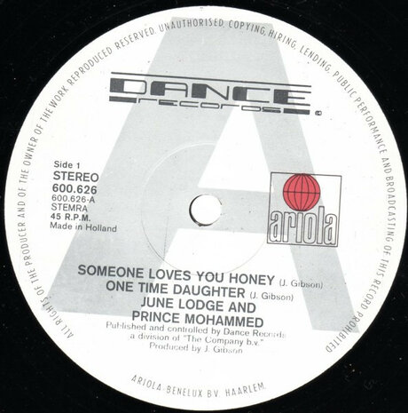 June Lodge And Prince Mohammed - Someone Loves You Honey/One Time Daughter (12&quot; Disco Version) (1982)