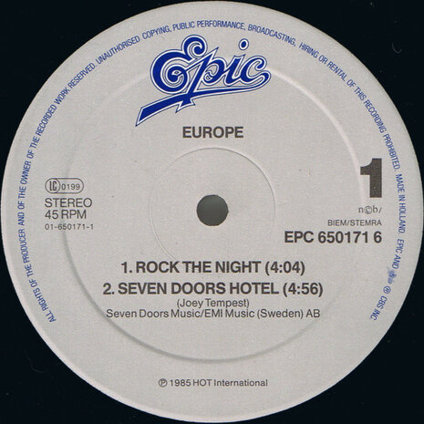 Europe - Rock The Night (1986)