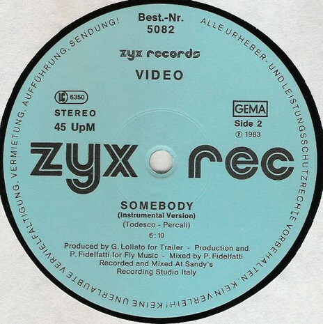 Video - Somebody (Hey Girl) (Dutch Remix) (1983)