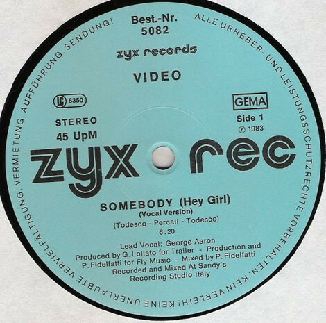 Video - Somebody (Hey Girl) (Dutch Remix) (1983)