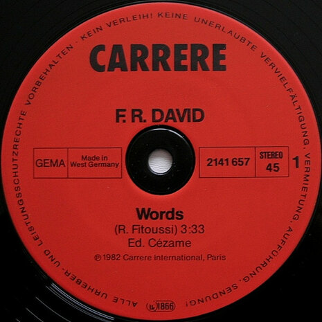 F.R. David - Words (1982)