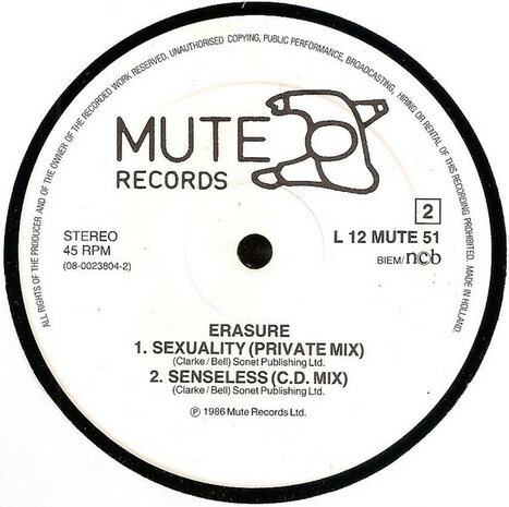 Erasure - Sometimes (Shiver Mix) (1986)