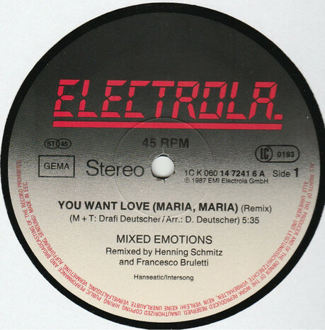 Mixed Emotions - You Want Love (Maria, Maria...) (Special Re-Emotion-Mix) (1987)