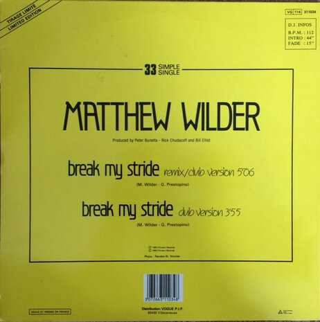 Matthew Wilder - Break My Stride (1983)