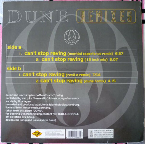 Dune - Can&#039;t Stop Raving (Remixes) (1996)