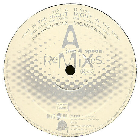 Jam &amp; Spoon Feat. Plavka - Right In The Night (Fall In Love With Music) (Remixes) (1993)