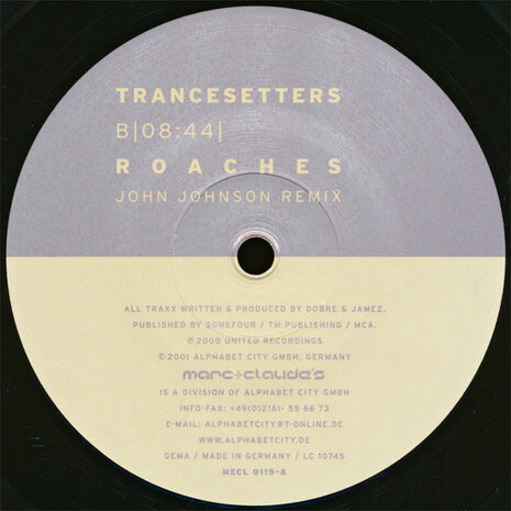 Trancesetters - Roaches (The John Johnson Remixes) (2001)