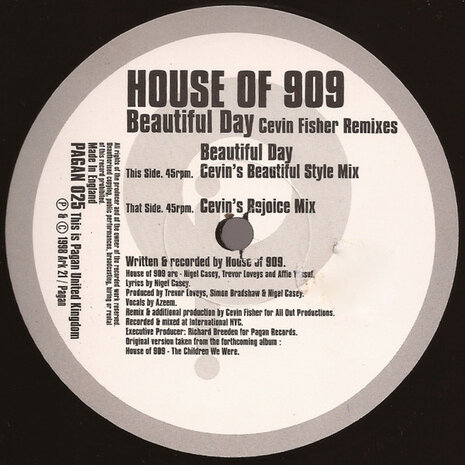 House Of 909 - Beautiful Day (Cevin Fisher Remixes) (1998)