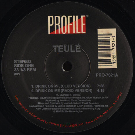 Teul&eacute; - Drink On Me (1990)