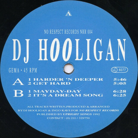 DJ Hooligan - Harder &#039;N Deeper EP (1992)