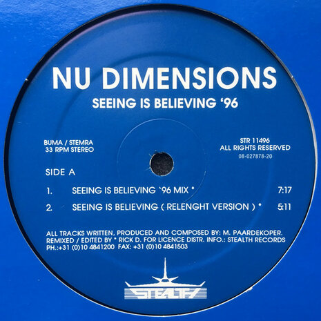 Nu Dimensions - Seeing Is Believing &#039;96 (1996)