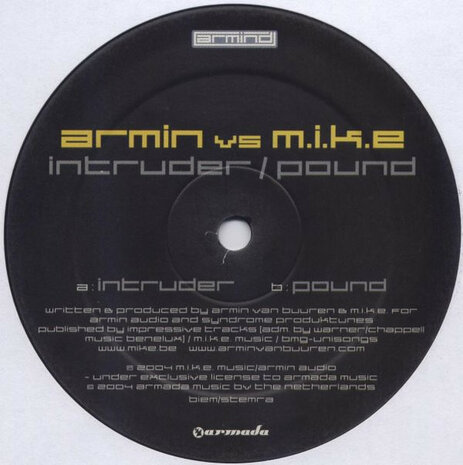 Armin Van Buuren vs M.I.K.E. - Intruder / Pound (2004)