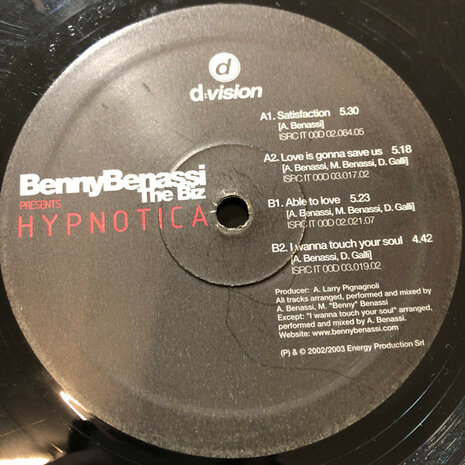 Benny Benassi Presents The Biz - Hypnotica (2003) (2 x 12&#039;&#039;)