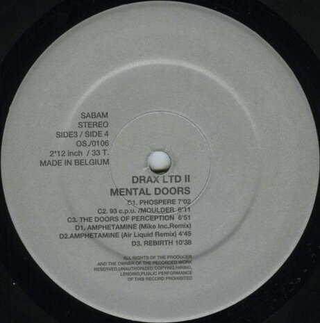 Drax - Mental Doors (1994) (2 x 12&#039;&#039;)