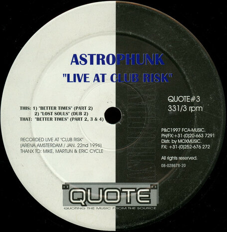 Astrophunk - Live At Club Risk (1997)