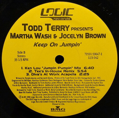 Todd Terry Presents Martha Wash And Jocelyn Brown - Keep On Jumpin&#039; (1996)