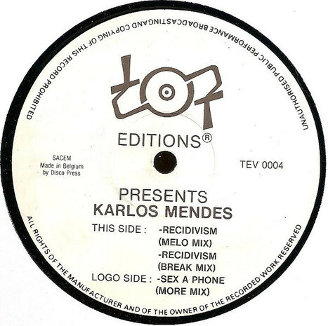 Karlos Mendez - Recidivism / Sex A Phone (1994)