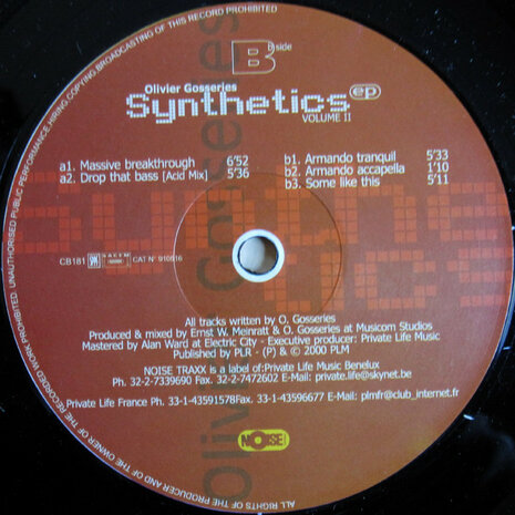 Olivier Gosseries - Synthetics EP Volume II (2000)