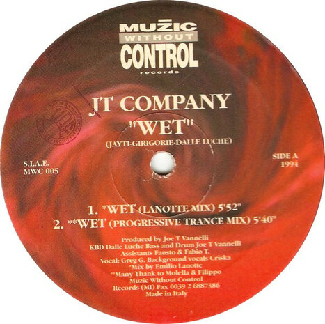 JT Company Feat. Greg Girigorie - Wet (1994)